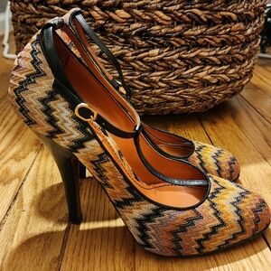 Missoni Rashel T-strap Heel Shoes Size 38 1/2 Size 8.5 ?